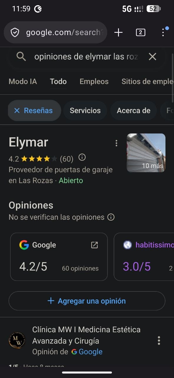Botón Agregar una opinión en Google